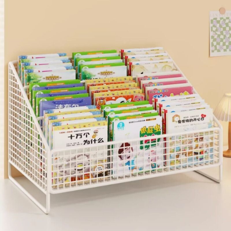 书架儿童绘本架阅读区落地置物架家用多层移动玩具收纳架宝宝书柜