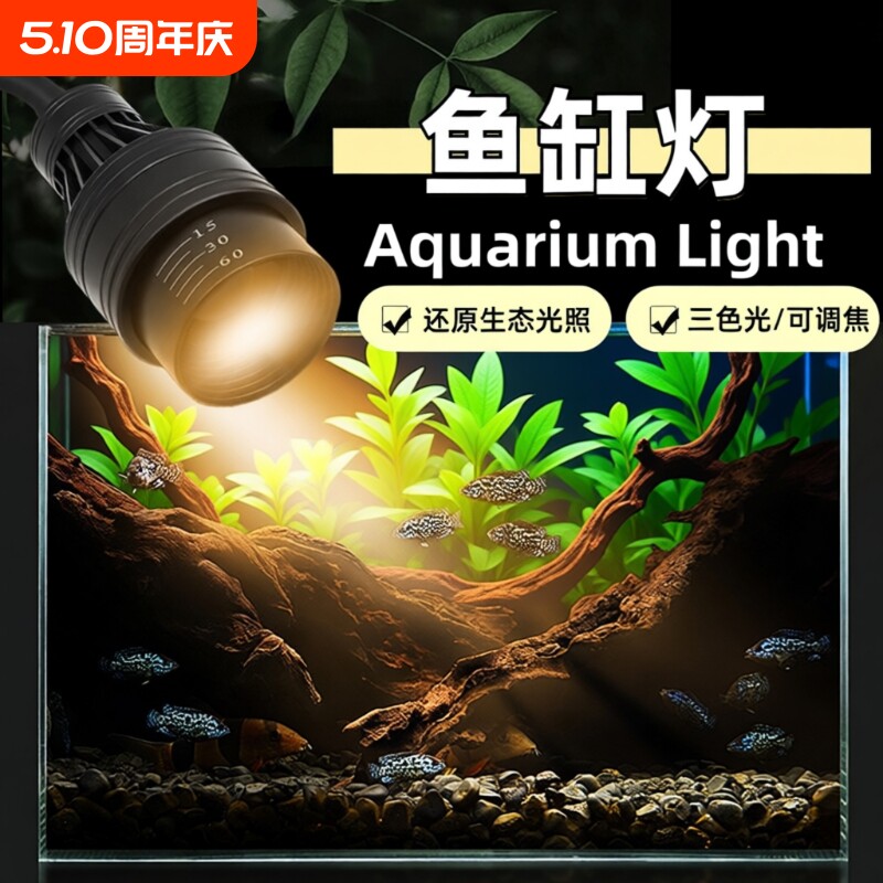 鱼缸射灯灯Led变焦水族造景水草灯南美溪流缸雷龙鱼观赏灯饰灯光