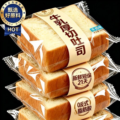 牛乳厚切吐司手撕面包营养早餐
