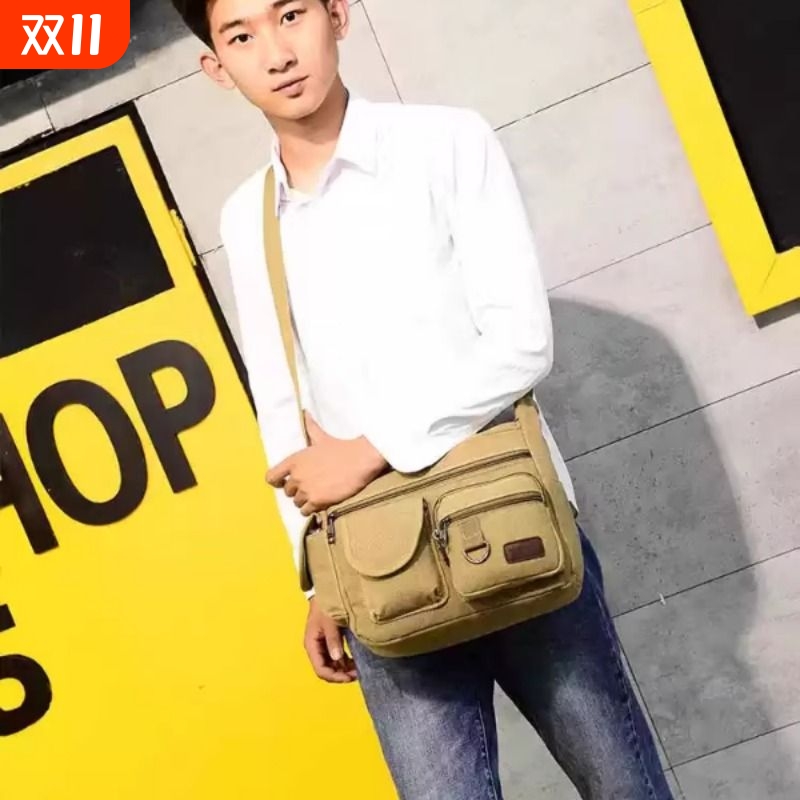 男包帆布包单肩包男斜挎包男士包包背包休闲旅行包时尚潮包工具包