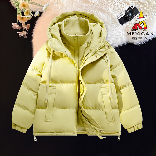 稻草人假两件棉衣外套男女秋冬款棉袄短款面包服冬季棉服男款防风