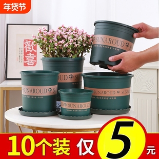 花大爷透气耐用高款环保树脂加仑盆加厚控根塑料花盆带托盘种植