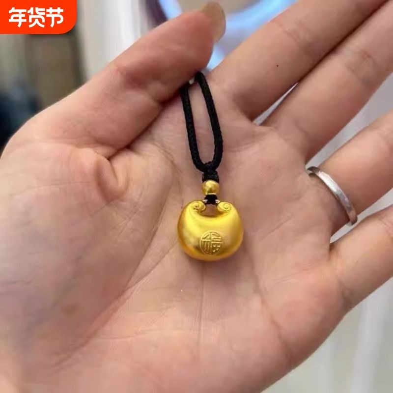 新年古法沙金小金坨项链精致吊坠小胖福马年首饰七夕情人节礼物款,饰品/流行首饰/时尚饰品新,项链,淘宝优惠券,粉丝福利购,淘宝优惠卷