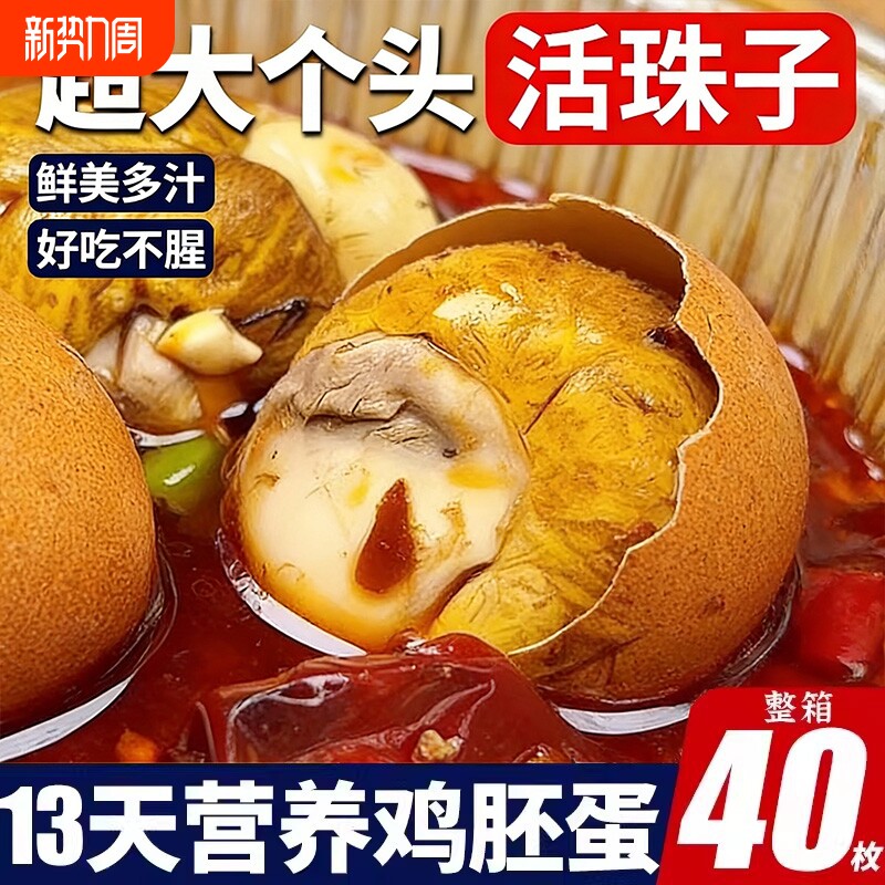 活珠子新鲜13天活珠子鸡胚蛋土鸡半喜蛋钢化蛋毛鸡蛋即食五香香辣