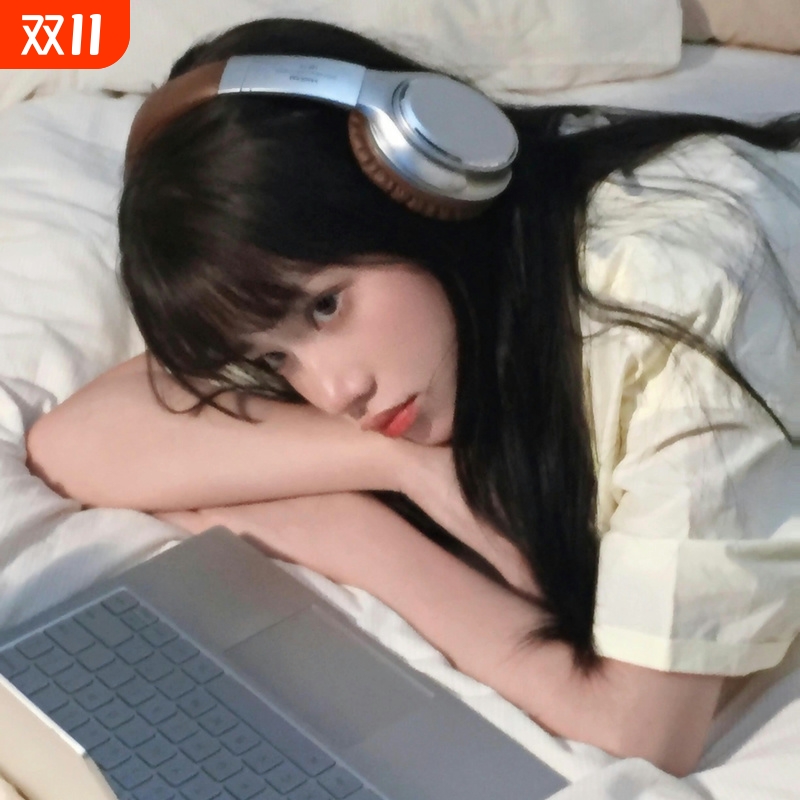 美式复古头戴式蓝牙耳机降噪无线有线游戏耳麦隔音大电量拍照道具