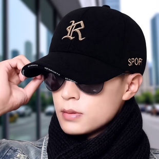 棒球帽鸭舌帽帽子男女2026新款 大头围防晒帽遮阳休闲刺绣潮流黑色