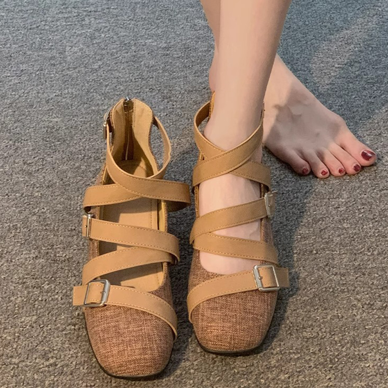 贾不假玛丽珍鞋女2025新款夏季气质百搭法式配裙子内增高芭蕾单鞋