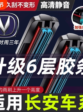 适用6层胶条雨刮器CS75逸动CS55悦翔V3 V5 V7欧尚CS35雨刷片
