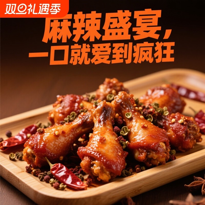 小鸡腿开袋即食零食小吃休闲食品解馋奥尔良鸡翅根麻辣卤味夜宵