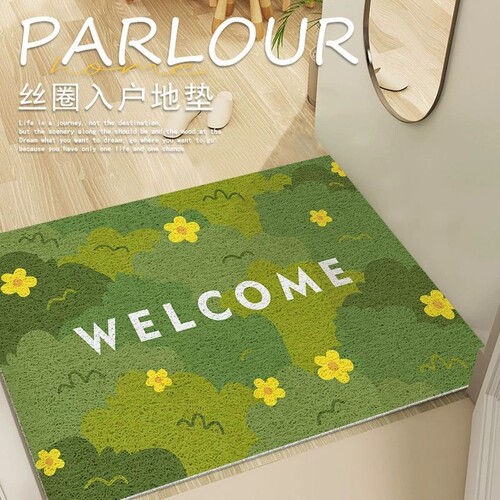 丝圈绿色入户地垫耐脏防滑
