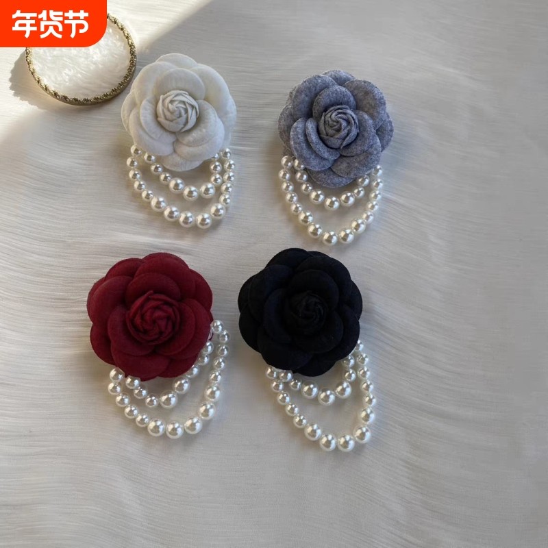 高级小香风山茶花珍珠胸针大衣西装别针配饰法式精致胸花小花千金,饰品/流行首饰/时尚饰品新,胸针,淘宝优惠券,粉丝福利购,淘宝优惠卷