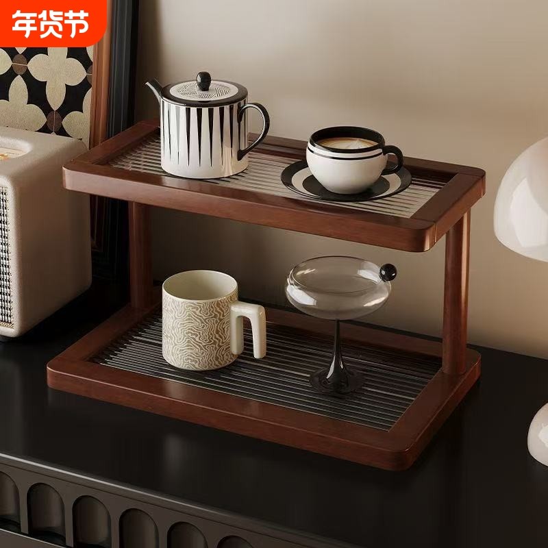 桌面置物架杯子收纳餐桌台面工位水杯茶杯桌上架子办公室多层厨房