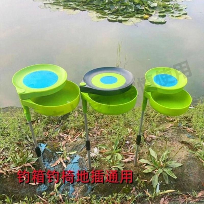 全磁拉饵盘地插卡扣支架强磁拉饵磁盘两层三层通用饵料盒钓鱼用品