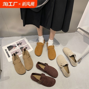 勃肯鞋全包女秋季2024新款春秋外穿平底一脚蹬软底舒适单鞋博肯鞋
