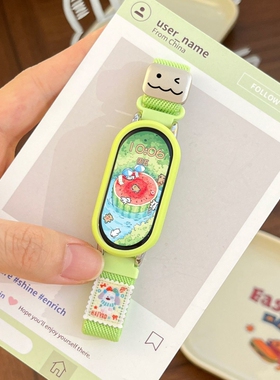 适用小米手环10表带9尼龙编织磁吸8弹力运动可爱多巴胺高级7/6NFC陶瓷版智能腕带春夏季透气黑色红色透明白色