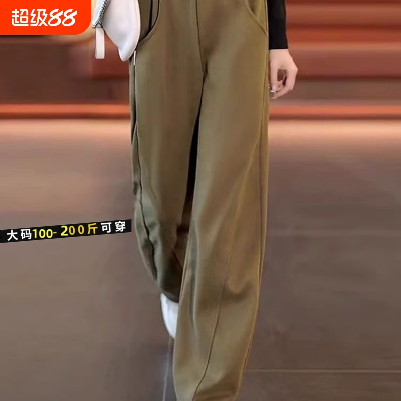 窄版香蕉裤女春秋裤子2025新款运动阔腿裤休闲爆款直筒卫裤大码