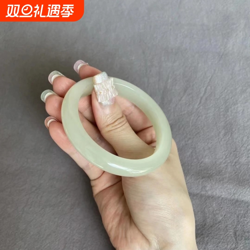 爆款仿新疆和田玉手镯羊脂玉女款白玉正品旺夫玉石玉镯送人礼物