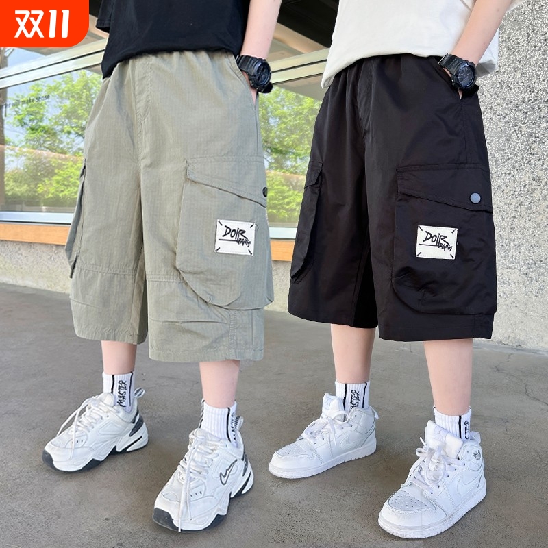 男童短裤工装纯棉七分裤新款儿童中大童中裤五分裤男孩夏季薄款潮