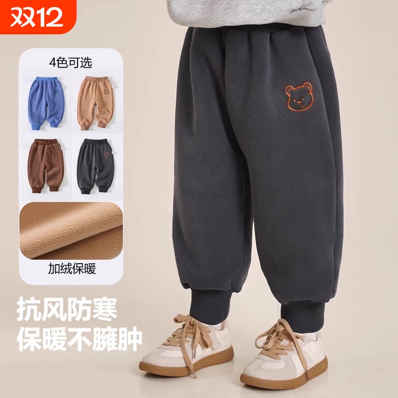 儿童加绒运动裤保暖|千人加购