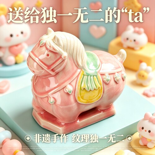 治愈系桌面萌物洛阳文创礼品小马