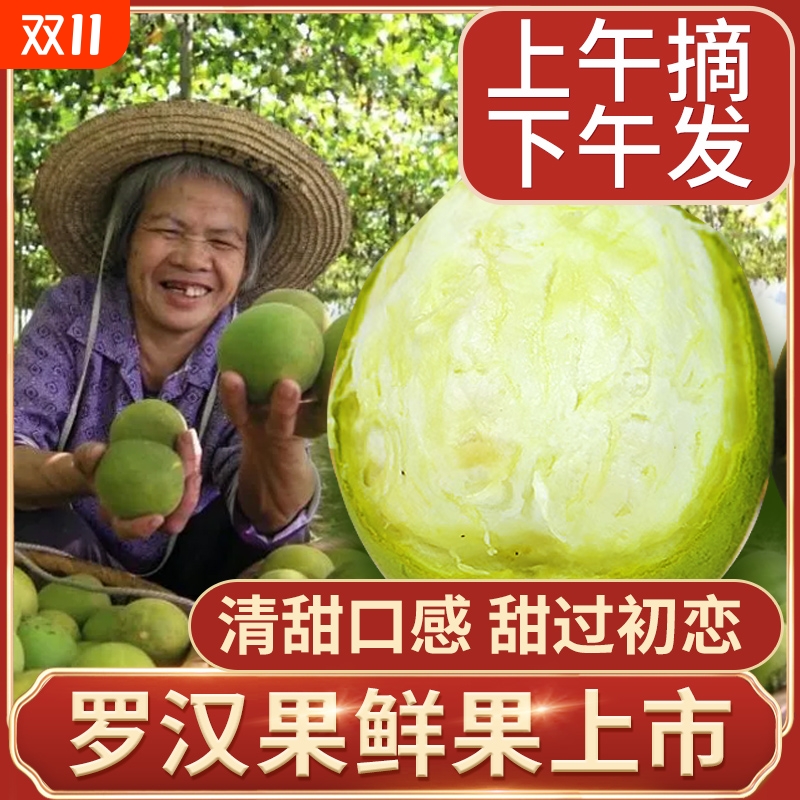 新鲜罗汉果生果鲜果低温脱水罗汉果大果干果广西桂林永福罗汉果茶