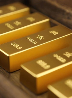 金条金块沙金摆件实心元宝假金砖仿真样品道具客厅纯金金元合金