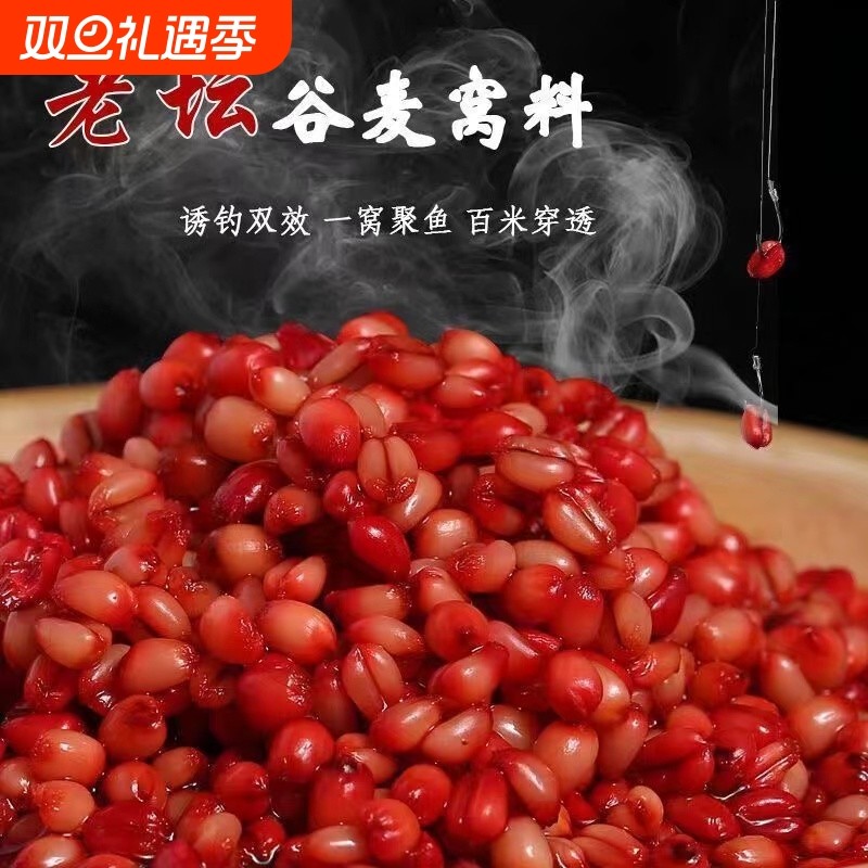 大鲫鱼鲤鱼酒米野钓窝料小麦粒打窝米打窝料钓鱼饵料麦子发酵钓饵