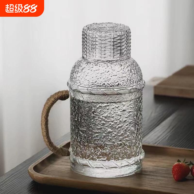 高硼硅耐高温麻绳壶冷水壶泡茶图片