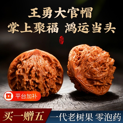 高端精品好货王勇大官帽文玩核桃稀缺大尺寸男士麒麟纹盘玩核手把