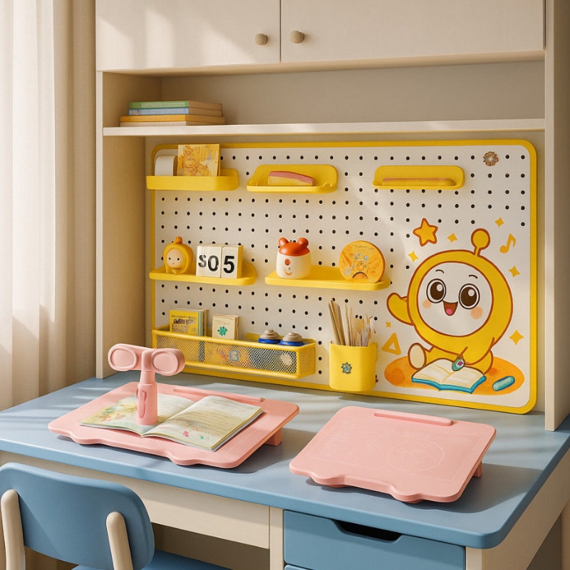 墙上洞洞板墙面置物架书桌收纳儿童学生学习辅助器玩具桌面隔板