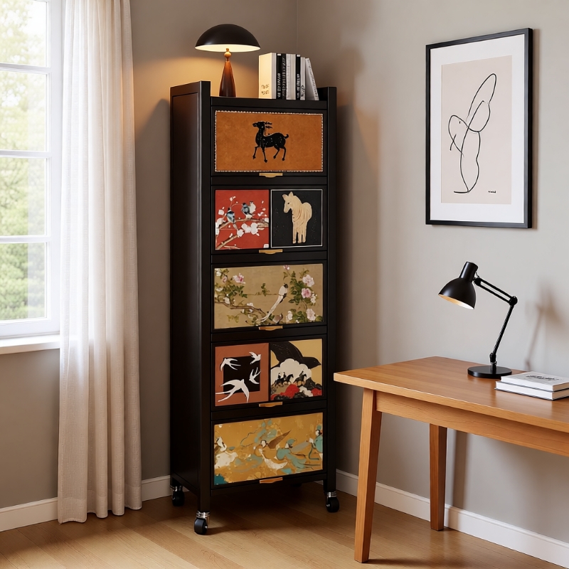 可移动中古风书柜！加厚碳钢！