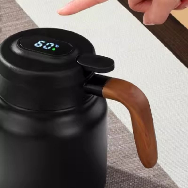 316不锈钢焖茶壶木手柄保温壶茶水分离泡茶壶大容量热水壶长效