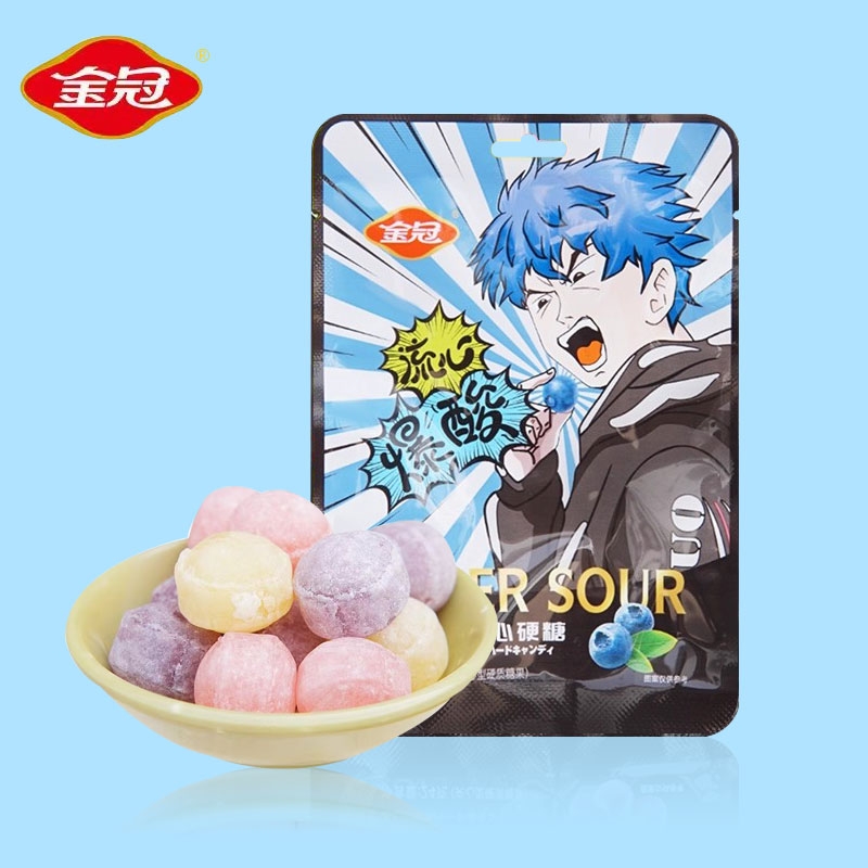 金冠流心爆酸硬糖蓝莓味24g*1袋