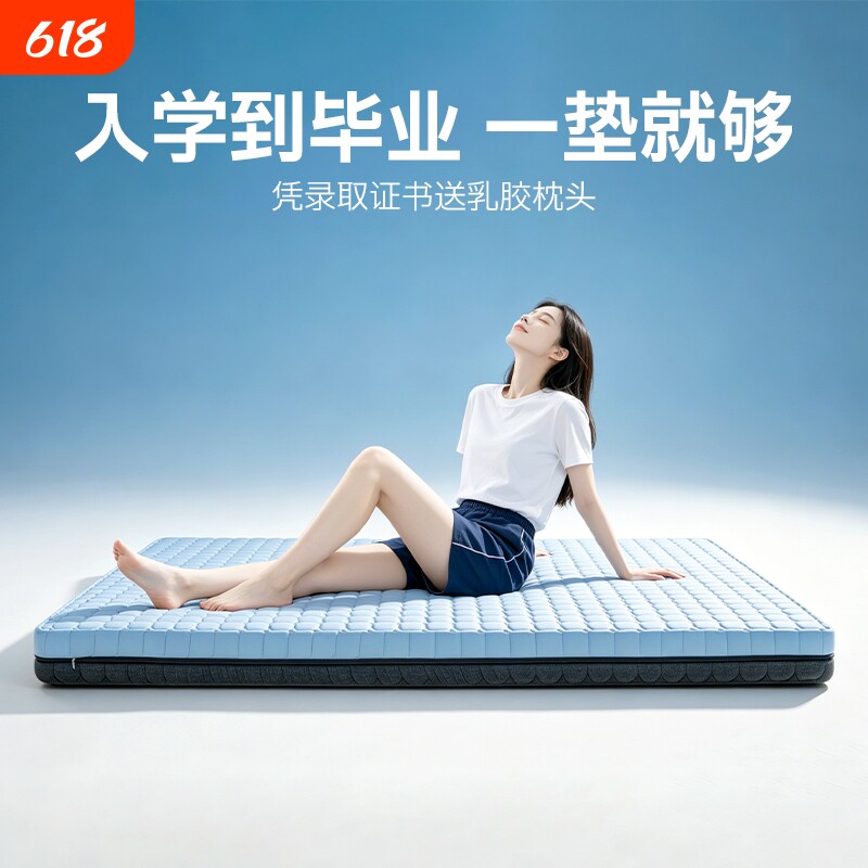 泰国乳胶床垫5cm双面夏季冰丝凉垫学生单人宿舍海绵垫子防水折叠