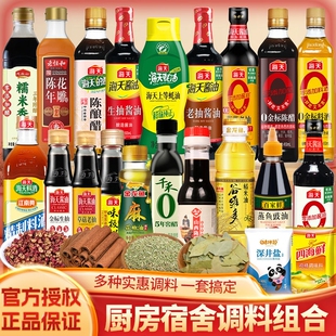 海天生抽调料组合套装 学生小瓶酱油醋厨房调味料鸡精蚝油宿舍做饭
