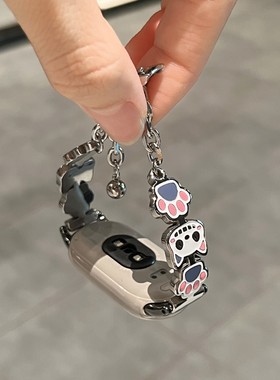 小黑猫适用小米手环10表带新款9/8金属不锈钢猫爪弯片链式10陶瓷版腕带通用NFC夏季智能运动手链手腕带黑色