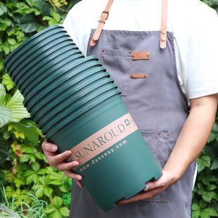 加仑盆环保树脂加厚塑料花盆带托盘庭院阳台盆栽高款种植控根客厅