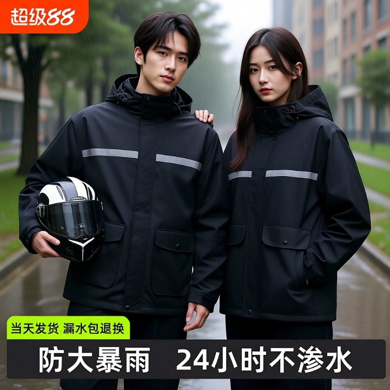 雨衣雨裤套装男女款摩托车成人外穿分体式外卖骑手全身防暴雨专用