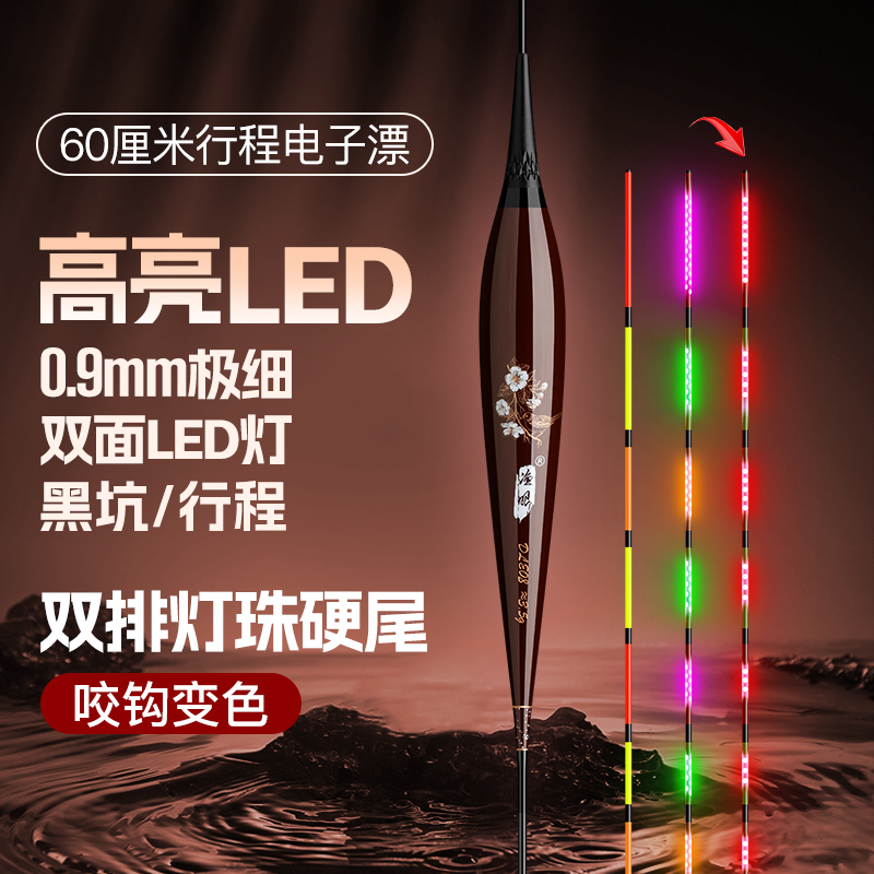 渔眼LED双排灯电子夜光漂