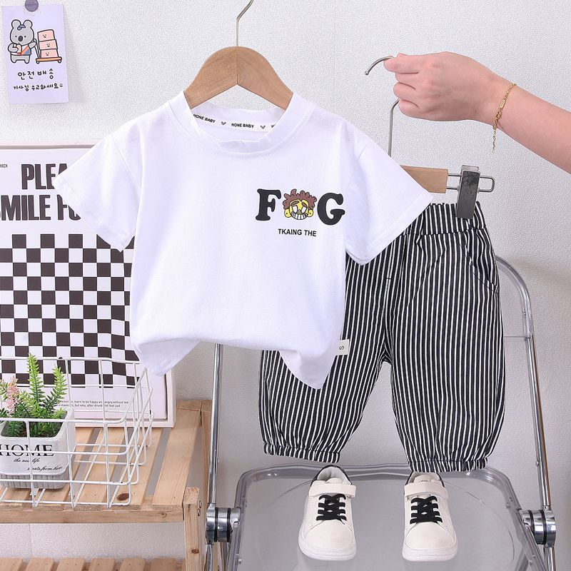 儿童夏季套装纯棉透气短袖家居服睡衣婴儿男童女童宝宝短裤两件套