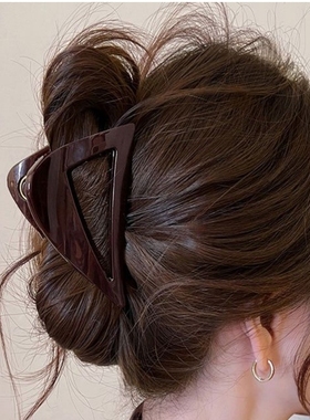 韩系亚克力简约三角抓夹女高级感新款发夹后脑勺中号夹子鲨鱼夹