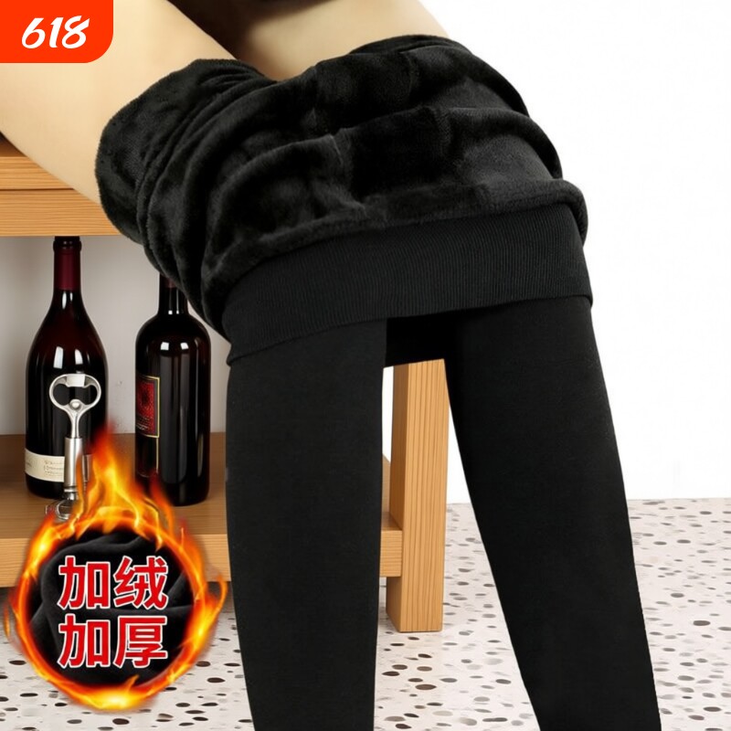 加绒加厚打底裤女秋冬连裤袜棉裤紧身弹力秋裤踩脚保暖裤子厚款