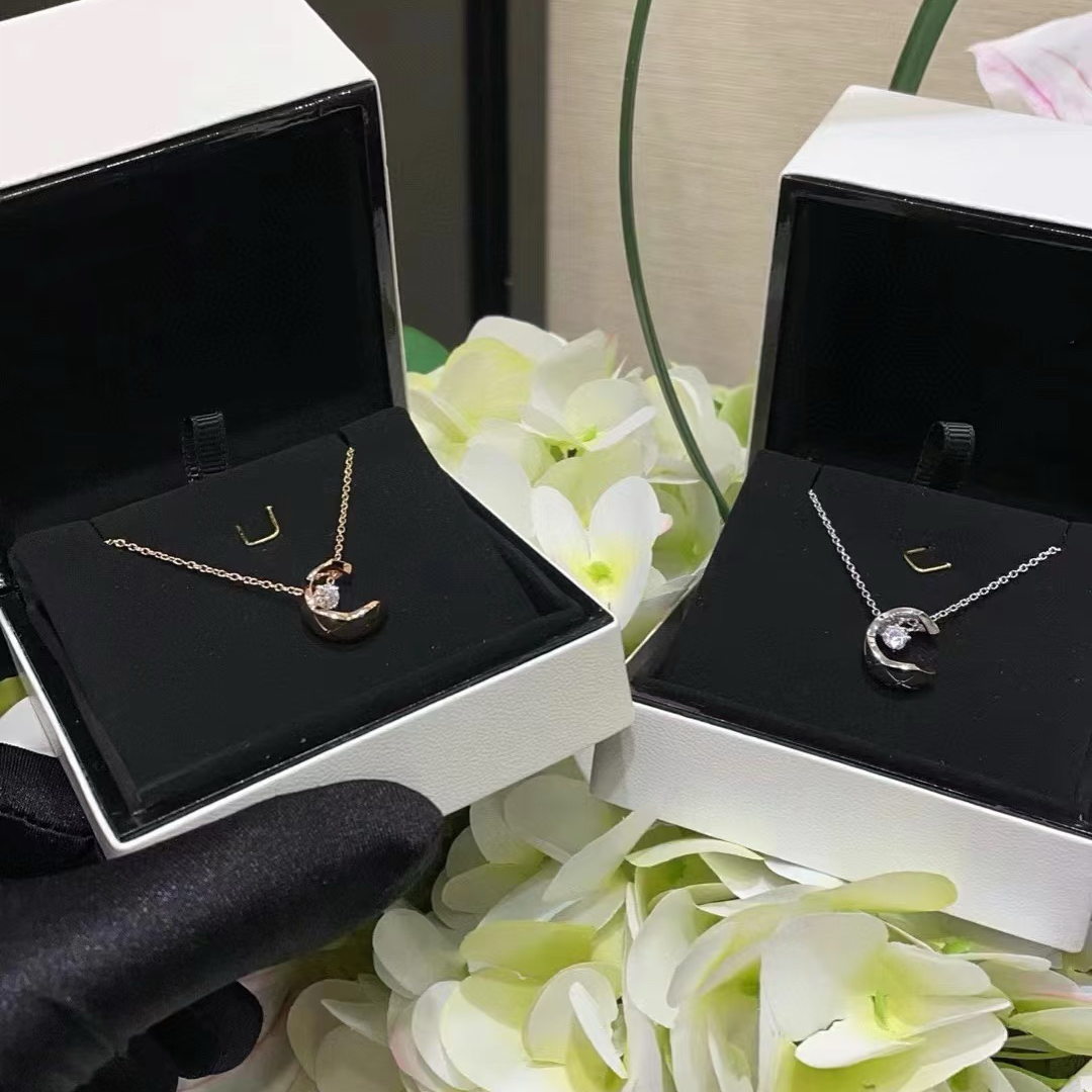 高定品质水冰月项链女菱格纹小香风coco纯银18k玫瑰金Jenn