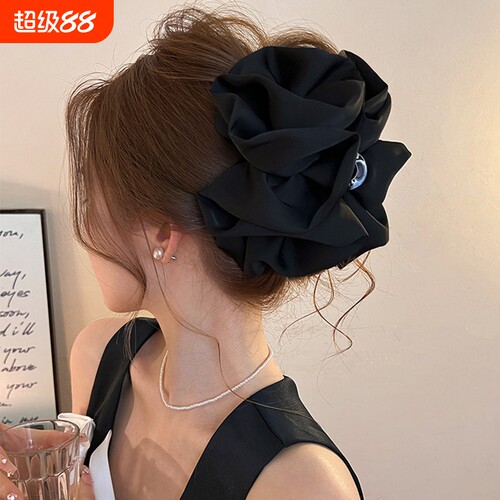 韩系缎面云朵抓夹发夹女后脑勺高级感大号鲨鱼夹2026新款头饰饱满