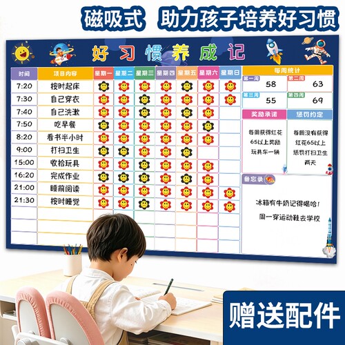 儿童成长自律表好习惯养成积分榜