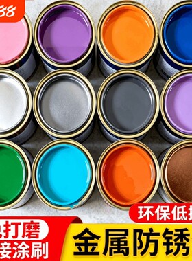 水性油漆金属防锈漆漆防腐家用自刷涂料银粉漆黑色大门免打磨环保