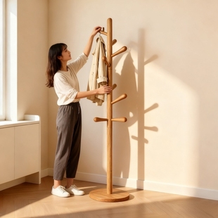 实木衣架落地衣帽架家用挂衣架立式挂衣杆宿舍挂包架房间树杈木头