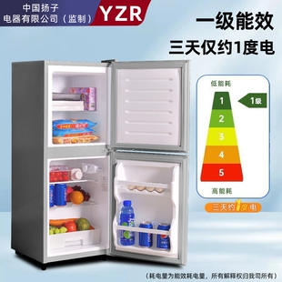 YZR扬子冰箱家用大容量租房宿舍冷藏冷冻一级小型双门电冰箱节能