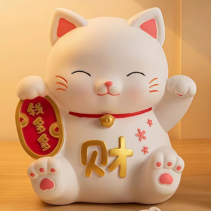 招财猫存钱罐2026搪胶防摔可存储蓄罐摆件特大号硬币纸币超大实用