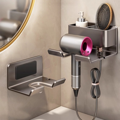 吹风机置物架支架免打孔卫生间电吹风挂浴室壁挂式吹风筒收纳架子